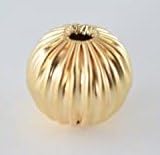 Premium 14K/18K Gold-Filled ep Watermelon Beads - Elegant Textured Design for Jewelry Making, DIY Crafts, 4mm to 10mm Variety Pack (18K-10mm-100 PCs)