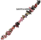 34" Natural Multi-Color Tourmaline Chip Beads Strand -Pack of 15, Gravel Uncut/ Freeform Shape, 150 Ct, Nuggets for Beading- Jewelry Making, Art & Craft, Wholesale