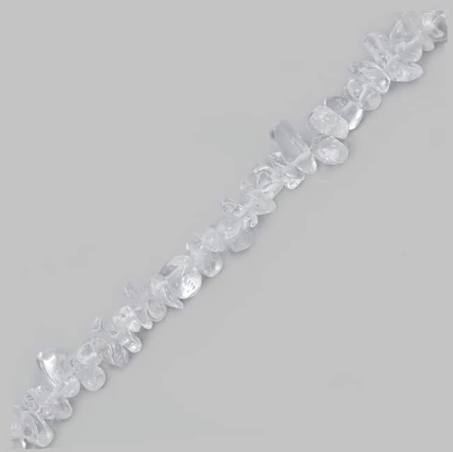 34" Natural Crystal Quartz Chip Beads Strand, 250 Ct -Pack of 15, Gravel Uncut/ Freeform Shape, Nuggets for Beading- Jewelry Making, Art & Craft, Wholesale
