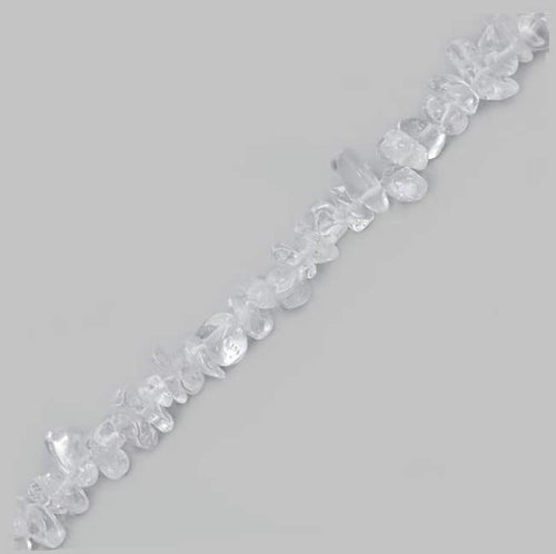 34" Natural Crystal Quartz Chip Beads Strand, 250 Ct -Pack of 15, Gravel Uncut/ Freeform Shape, Nuggets for Beading- Jewelry Making, Art & Craft, Wholesale
