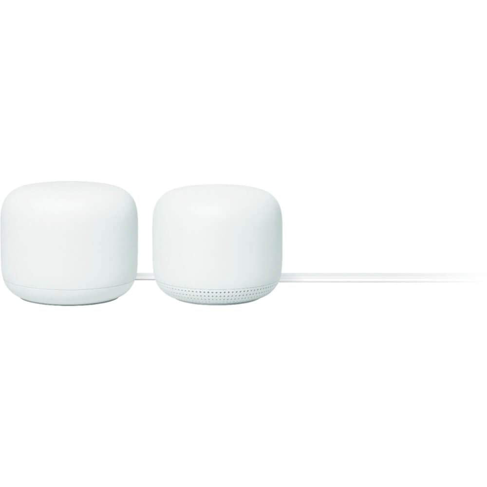 Nest WiFi Router and 2 Points - WiFi Extender with Smart Speaker - Works with Google WiFi (3 Pack) White