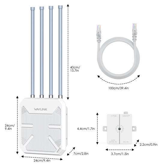WAVLINK 2026 AX3000 0utdoor WiFi 6 Extender, Long Range Access Point