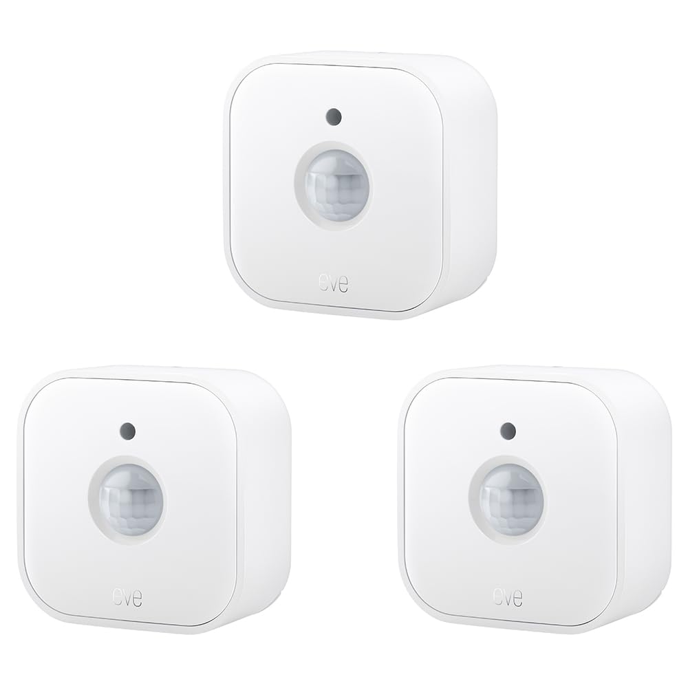 Eve Motion (Matter) 3-Pack – Smart Motion and Light Sensor, IPX3, Automatic Activation of Devices, Future-Proof, Works with Apple Home, Alexa, Google Home, SmartThings, Requires Thread Border Router