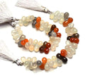 GEMZ 4 inch Strand of Natural Multi Moonstone Tear Drop Shape Faceted Cut Multi Color Color briollete Beads for DIY Jewelry Making- Earring Necklace Bracelet.