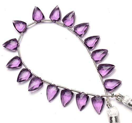 GEMZ 10 inch Strand of Natural African Amethyst Quartz tie Shape Faceted Cut Purple Color briollete Beads for DIY Jewelry Making- Earring Necklace Bracelet.