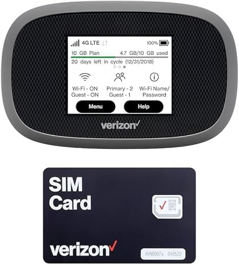 Verizon Wireless Jetpack Inseego MiFi 8800L | Free VPN Mobile Hotspot for Travel | 4G Mobile Portable WiFi | Unlocked Globally | Near 5G Speed up to 1200 Mbps | EVDO-LINK Bundle (Base)