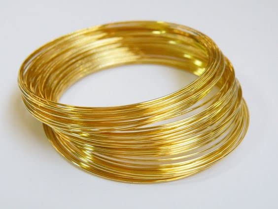 14k Gold Plated Jewelry Making & Beading Wire for Gemstone Wrapping, Art Craft DIY Cord NOT Tarnish 36 to 16 Gauges (17 Gauge, 10 feet)