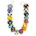 Lamp Work Handmade Glass Beads | Multi Color Dotted 18mm Beads | 8” Strands | Colorful Glass Beads for Jewelry Making | DIY Crafts & Beading (20, Strands)