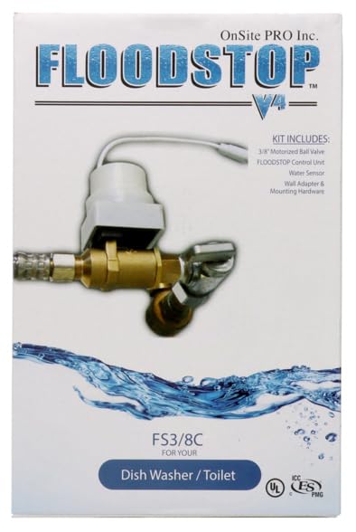 FloodStop Dishwasher/Toilet Leak Detector Kit, 3/8" Compression
