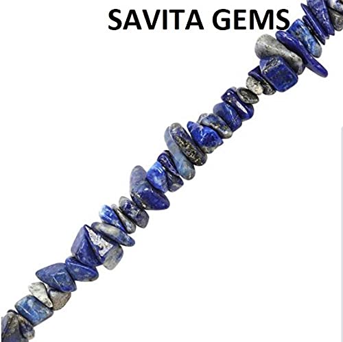 34" Natural Lapis Lazuli Chip Beads Strand 150 Ct -Pack of 20, Gravel Uncut/Freeform Shape, Nuggets for Beading- Jewelry Making, Art & Craft, Wholesale