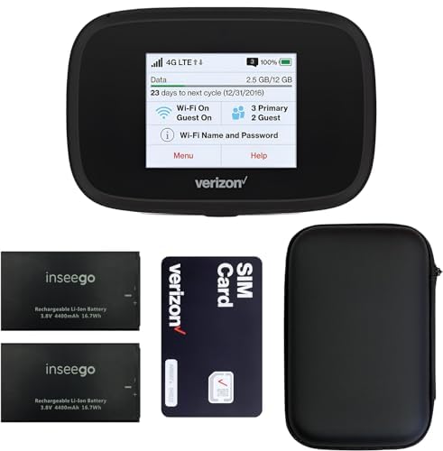 Verizon Wireless Jetpack Inseego MiFi 7730L | Mobile Hotspot for Travel | 4G Mobile Portable WiFi | Unlocked Globally | Speed up to 450 Mbps | Usage Up to 8 Hours | EVDO-LINK Bundle (Standard)