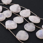 GEMZ 13 inch Strand of Natural Rainbow Moonstone Heart Shape Faceted Cut White Color briollete Beads for DIY Jewelry Making- Earring Necklace Bracelet.