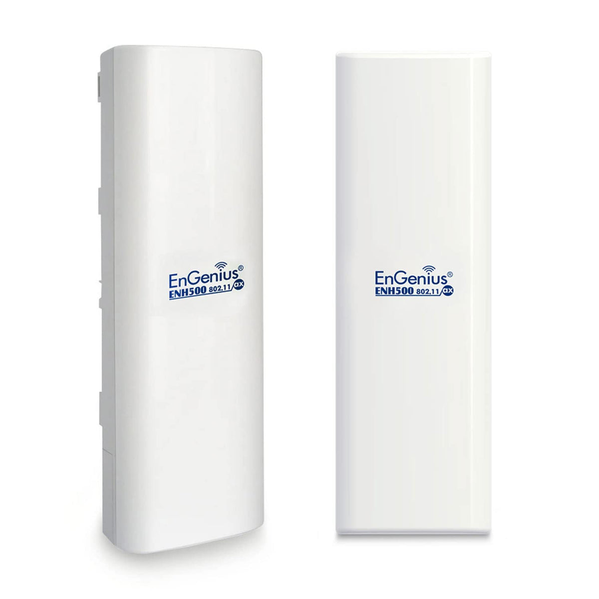 EnGenius ENH500-AX KIT 5GHz Wi-Fi 6 (802.11ax) 2x2 Outdoor Wireless Bridge, up to 1,200 Mbps, high 26 dBm Transmit Power, high gain 16 dBi Integrated Directional Antenna, IP55-rated (2-Pack)