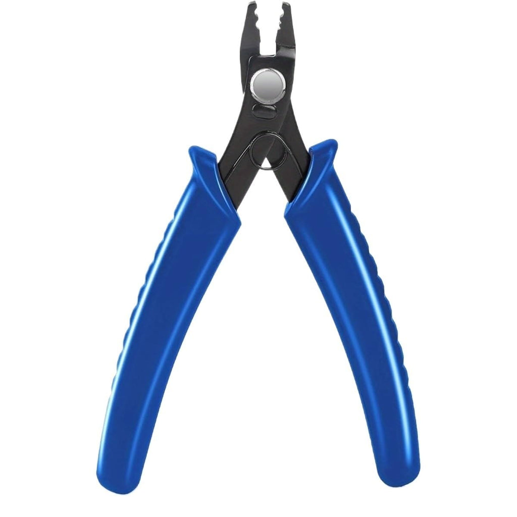 Spring-Loaded Blue Handle Diagonal Pliers for Jewelry Making, Beading, and Wire Cutting