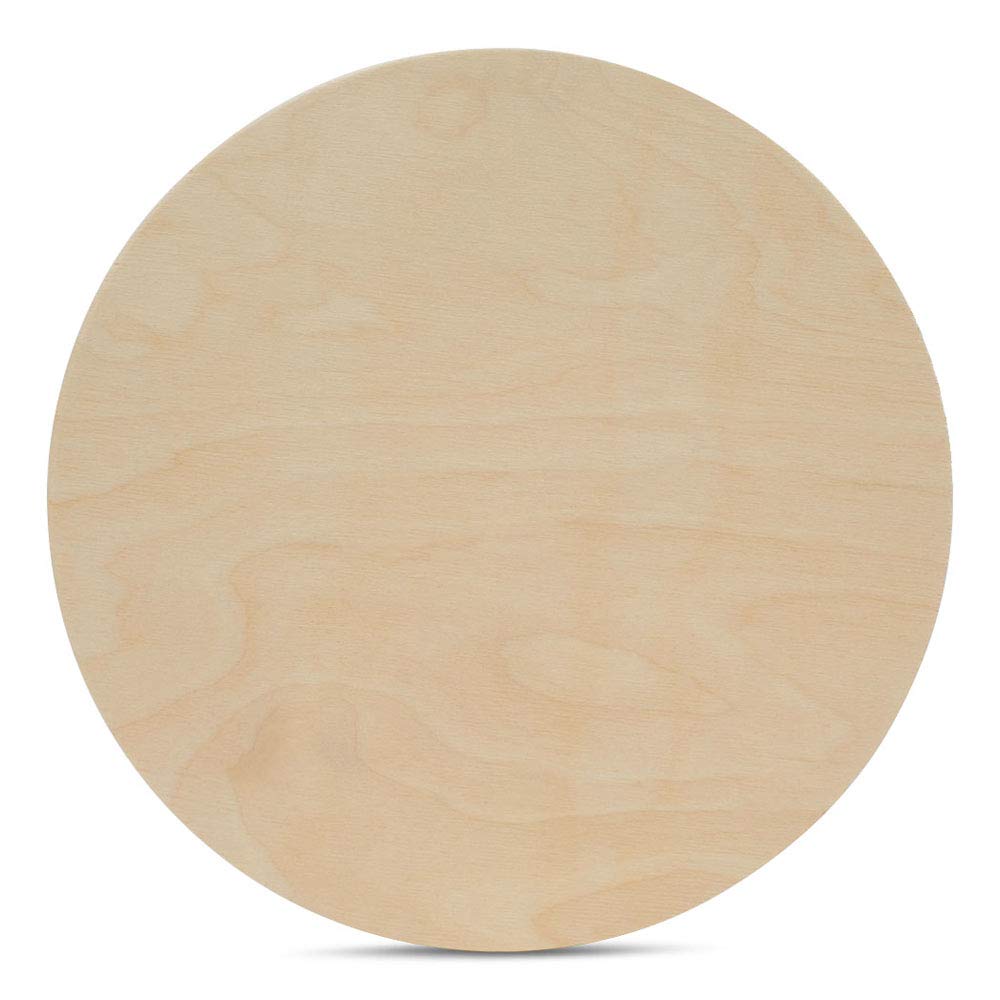 Wood Circles 20 inch 1/2 inch Thick, Unfinished Birch Plaques, Pack of 5 Wooden Circles for Crafts and Blank Sign Rounds, by Woodpeckers