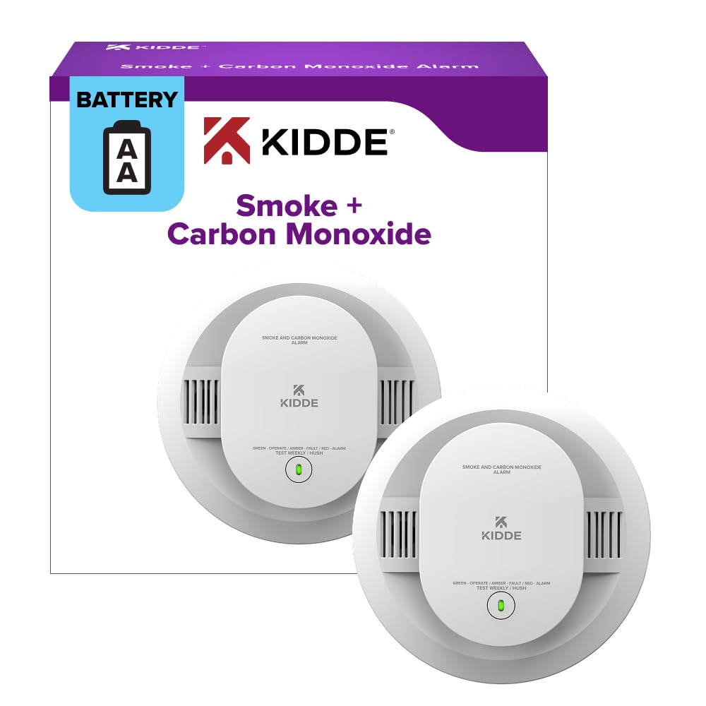 Kidde Smoke & Carbon Monoxide Detector, AA Battery-Powered, 30CUDR, 3 Pack