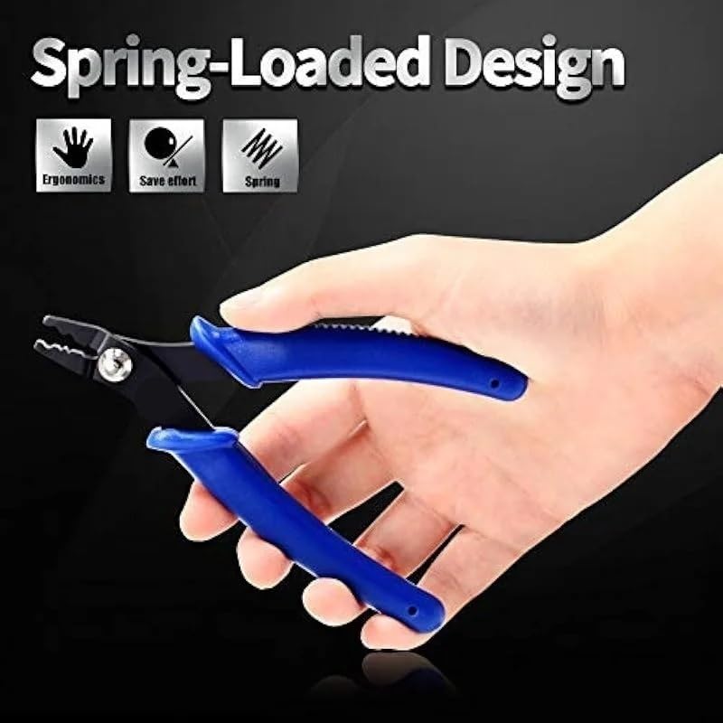 Spring-Loaded Blue Handle Diagonal Pliers for Jewelry Making, Beading, and Wire Cutting