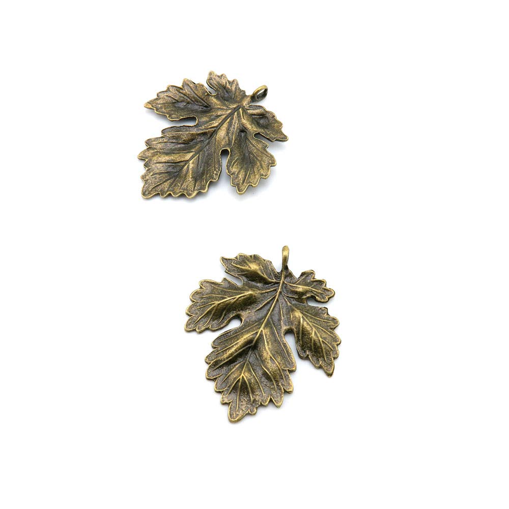 Price per 590 Pieces Antique Bronze Tone Jewelry Charms Findings Arts Crafts Beading Making Charmes I6AZ6X Life String Oak Big Leaf