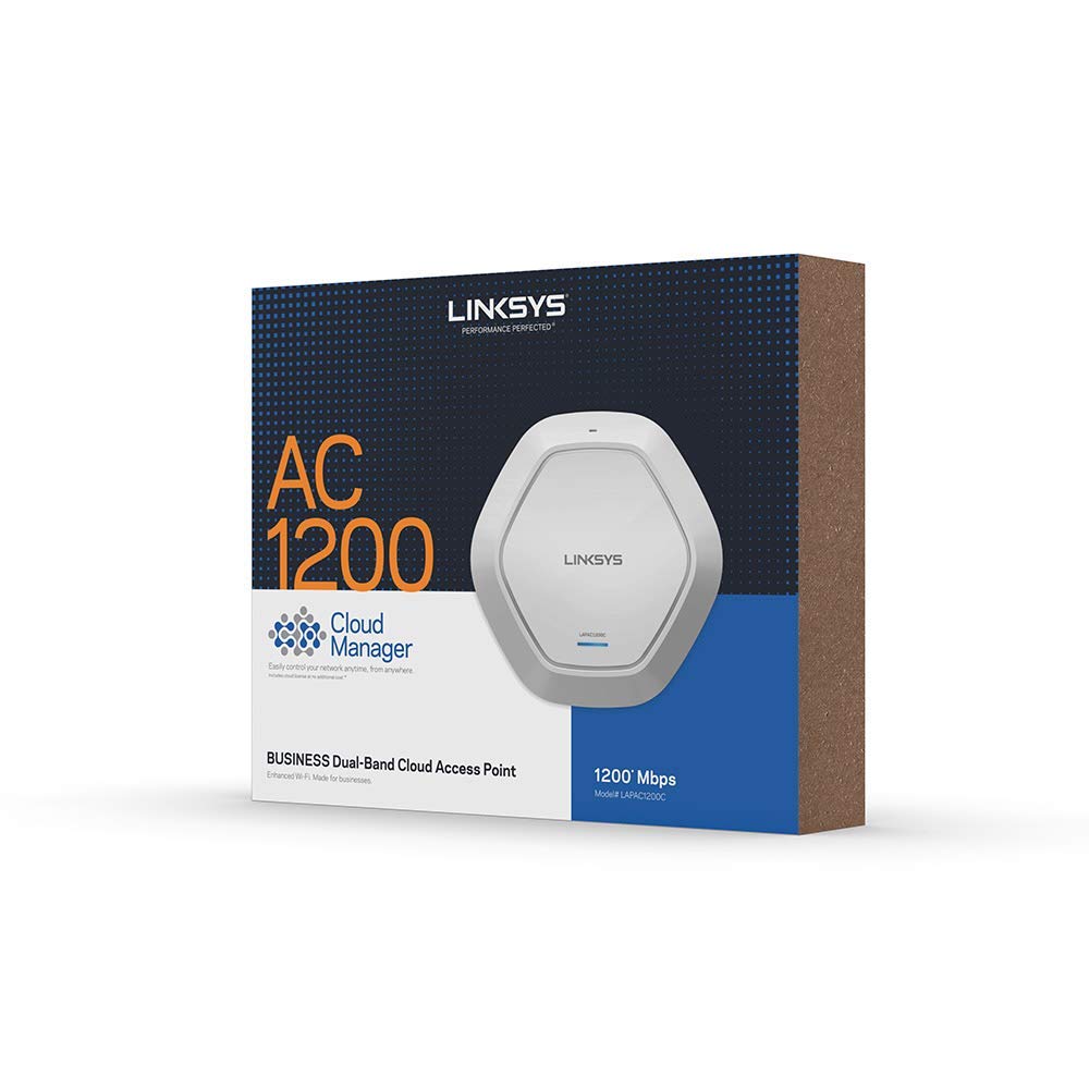 Linksys LAPAC1200C AC1200 Wireless Access Point for Business (Cloud Management PoE WiFi Access Point),White