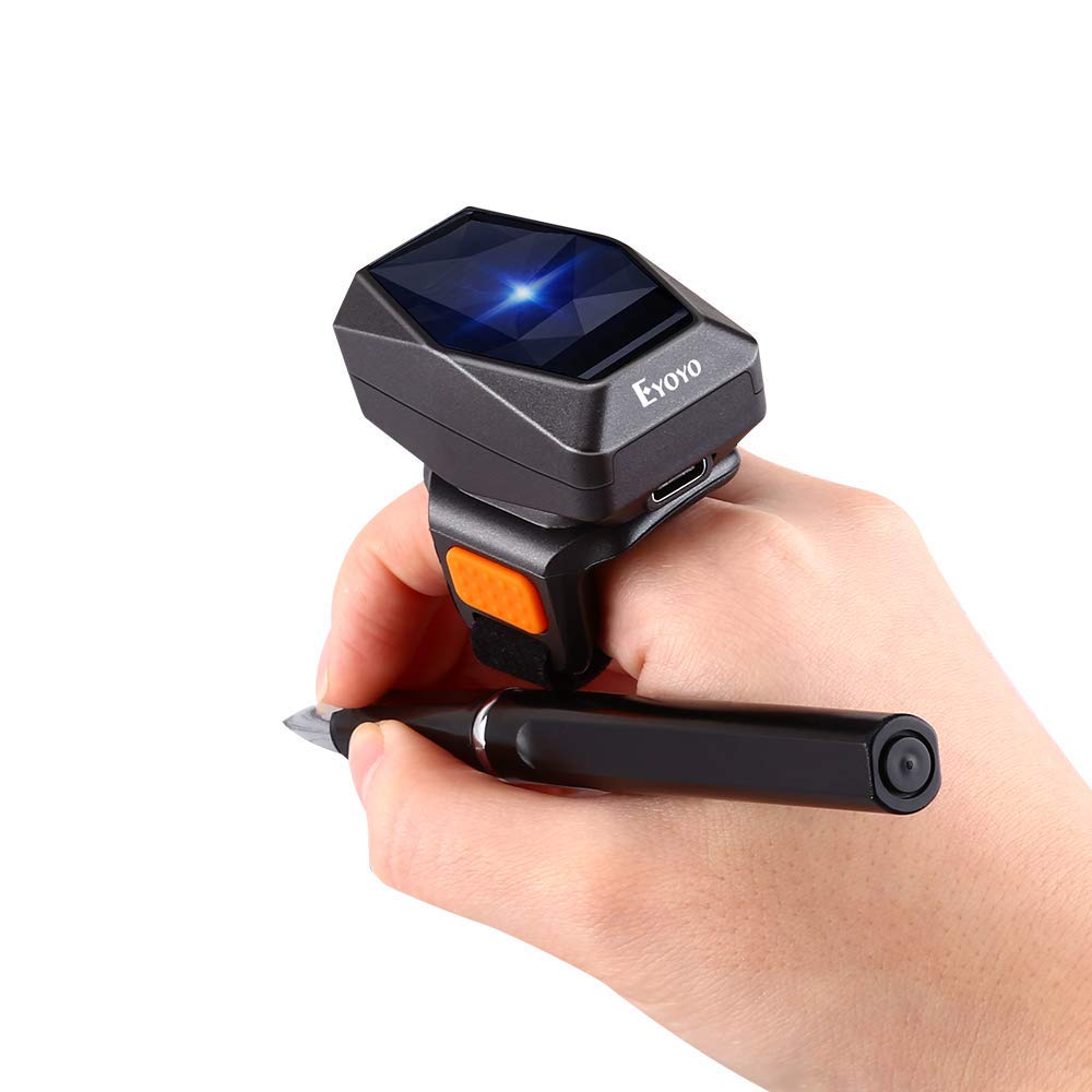 Eyoyo 5 Pack 2D Bluetooth Wearable Finger Ring Barcode Scanner Wireless