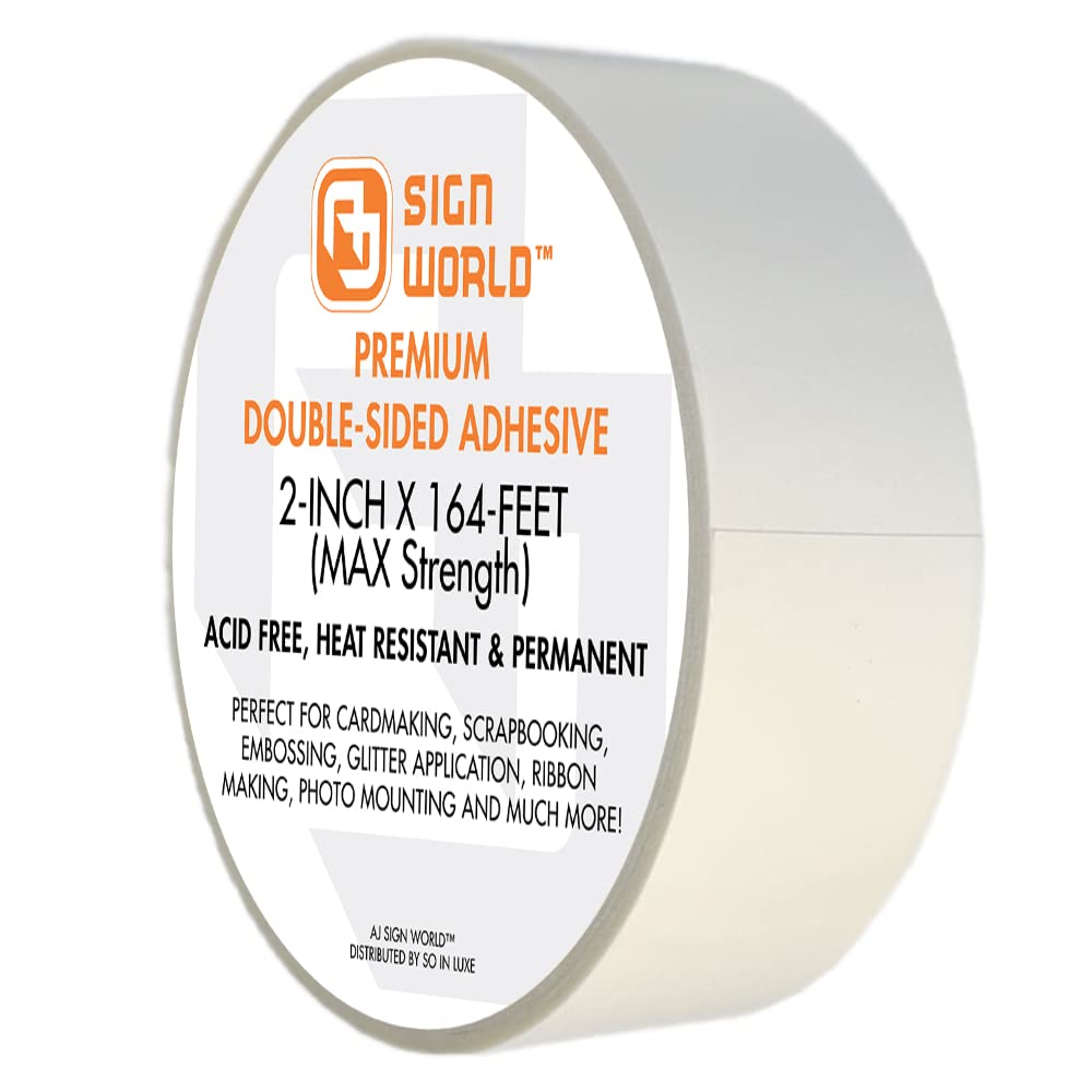 Best 48" Ultra-Thin Permanent Double-Sided Tape for Arts, Crafts, Die Cutting, Photography, Scrapbooking, Tear-by-Hand, Documents, All Purpose (48-Inch by 55 Yards)
