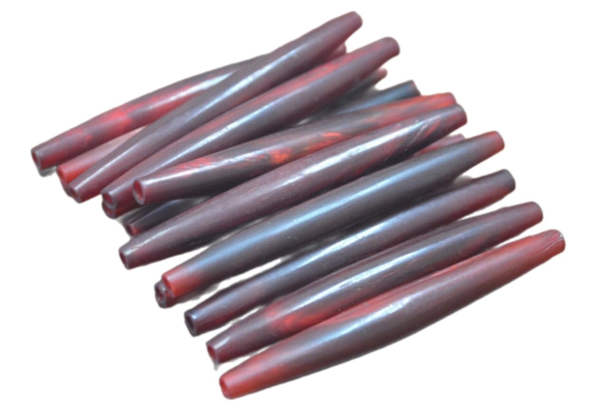 100 Pcs Red Horn Tube Hair Pipe Choker Beads 3 1/2" Jewelry Crafting Art Beads Charms for Handmade Friendship Jewelry Bracelet Necklace DIY Crafts Beading Supplies Jewelry Making