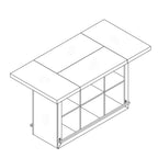 Tribesigns Artwork Craft Table with Storage, Counter Height Sewing Table