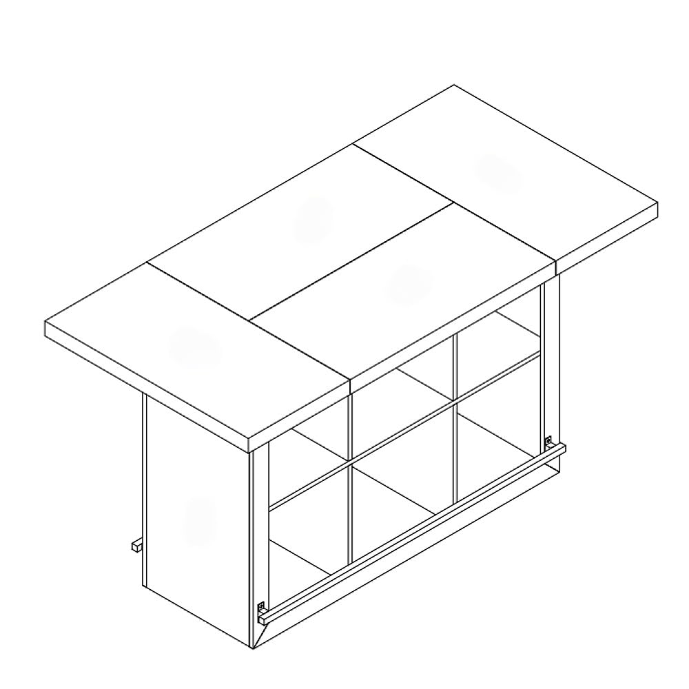 Tribesigns Artwork Craft Table with Storage, Counter Height Sewing Table