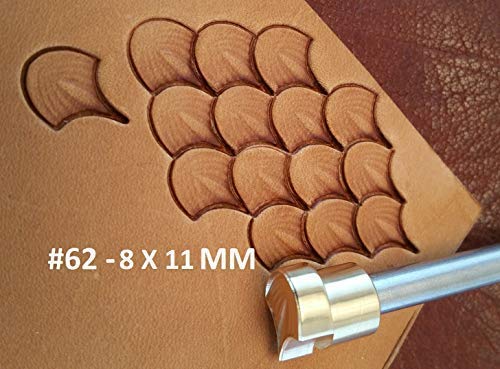 DandS ltd Leather Stamp Tool Set, Dragon Scale, Professional Steel Craft Tool for Leatherworking, Embossing, Carving & Stamping Leather Projects, Belts & DIY Projects Compatible with Mallet #62Set