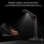 Large Format Book & Document Scanner, Capture Size A2/A3, 26MP USB Document Camera with Auto-Flatten, Fingerprint Removal Technologies, Multi-Language OCR, Compatible with Windows & macOS