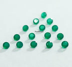 5 Pcs 2MM 2.5MM Natural Green Onyx Faceted Round Cut Gemstone | AAA Quality Loose Calibrated Green Onyx Tiny Stones for Jewelry Making, Craft, Beading, DIY Projects