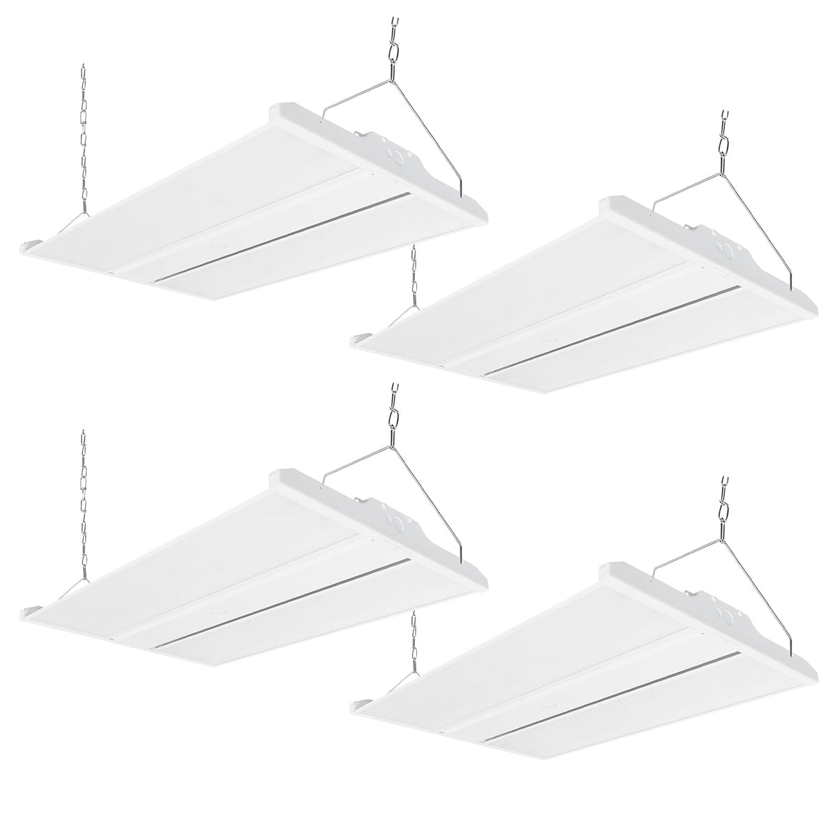2FT LED Linear High Bay Fixture with Motion Sensor, 155W LED Shop Light, 20,925lm 135LM/W, 120-277V, 5000K Daylight Linear Hanging Light, UL Listed - 4PK