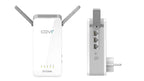 D-Link Powerline WiFi Adapter AC1200 COVR Smart Whole Home Mesh Wireless System, 2-Pack, Hybrid Dual Band Wall Plug in w/ 3 Gigabit Ethernet Ports Simple Setup (COVR-P2502-US), White