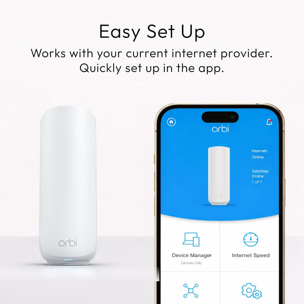 NETGEAR Orbi 360 Series WiFi 7 Mesh System, Up to 6,000 sq ft., 3 Pack