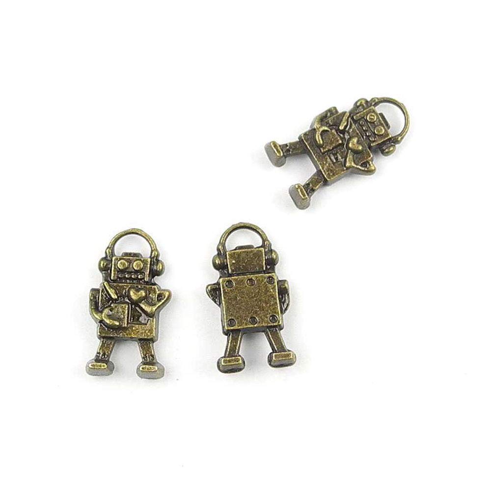 Price per 1000 Pieces Antique Bronze Tone Jewelry Charms Findings Arts Crafts Beading Making Charmes 272381 Robot