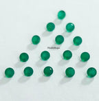 5 Pcs 2MM 2.5MM Natural Green Onyx Faceted Round Cut Gemstone | AAA Quality Loose Calibrated Green Onyx Tiny Stones for Jewelry Making, Craft, Beading, DIY Projects