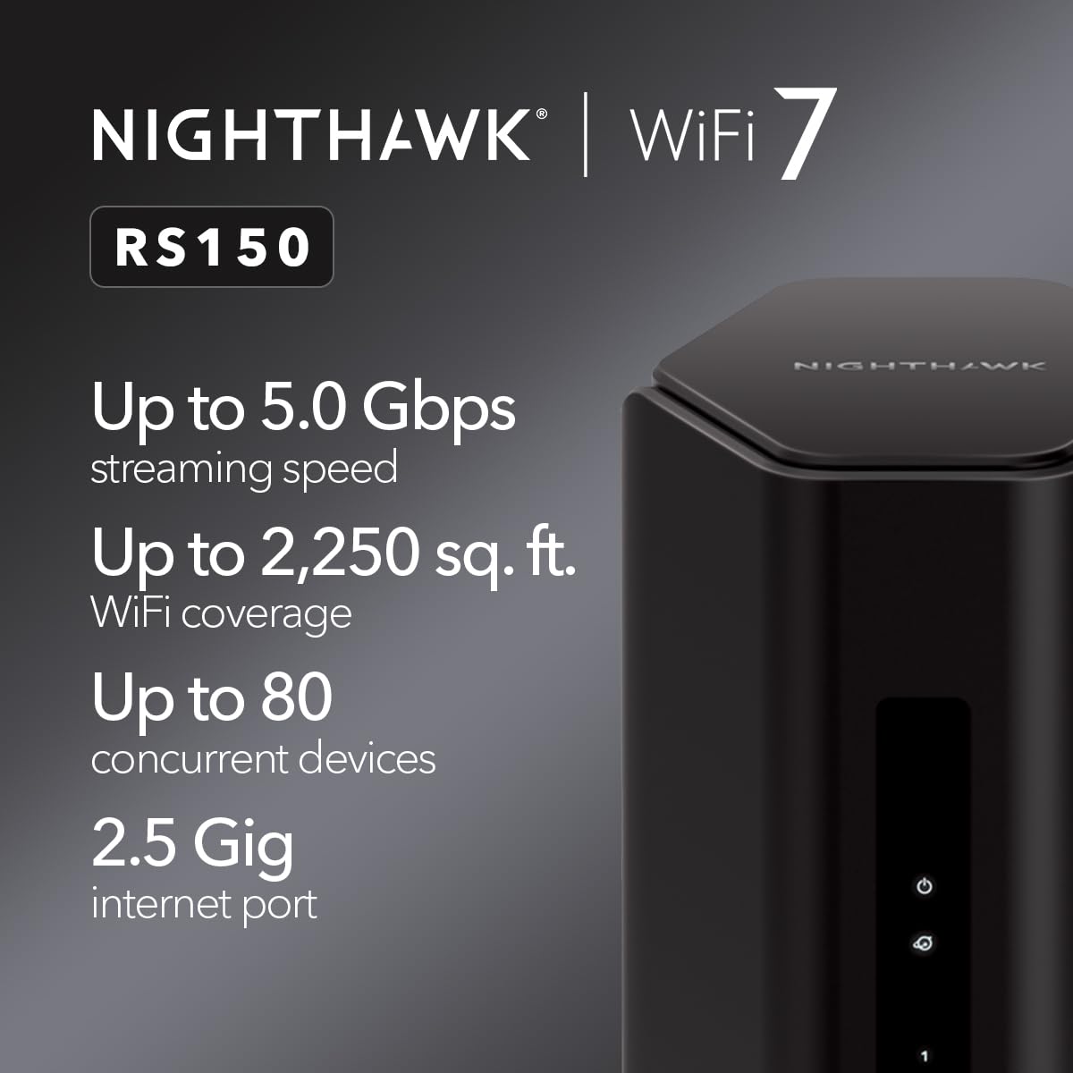 NETGEAR Nighthawk WiFi 7 Router RS150, Up to 2,250 sq ft, 5 Gbps