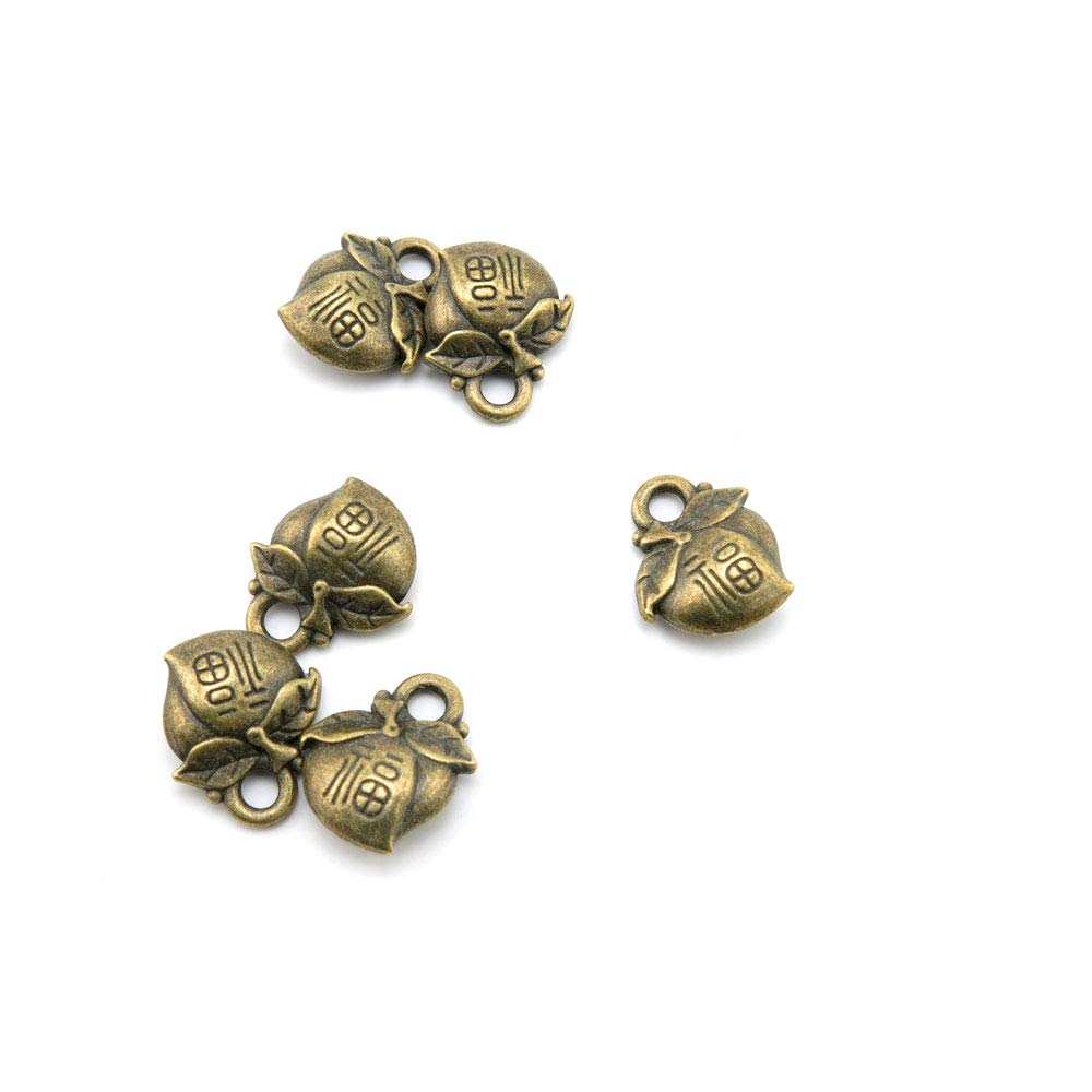 Price per 1210 Pieces Antique Bronze Tone Jewelry Charms Findings Arts Crafts Beading Making Charmes H8VF3C Blessed Peach Good