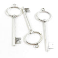 190 Pieces Antique Silver Tone Jewelry Making Charms Crafting Beading Craft D5UU4 Fake Skeleton Key