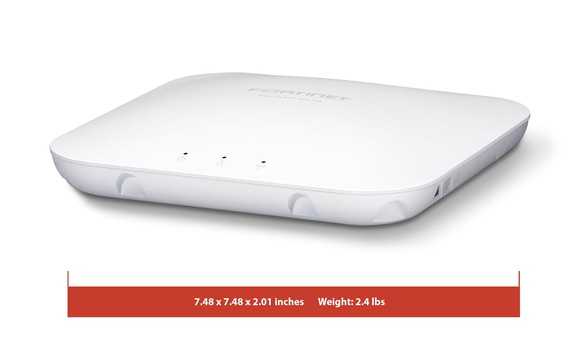 Fortinet FortiAP 241K Wi-Fi 7 Indoor Access Point | Quad-Radio | 2.4GHz/5GHz/6GHz Bands | 10 Gigabit Ethernet | BLE/ZigBee | WPA3 Security | PoE+ | Ceiling/Wall Mount (FAP-241K-A)
