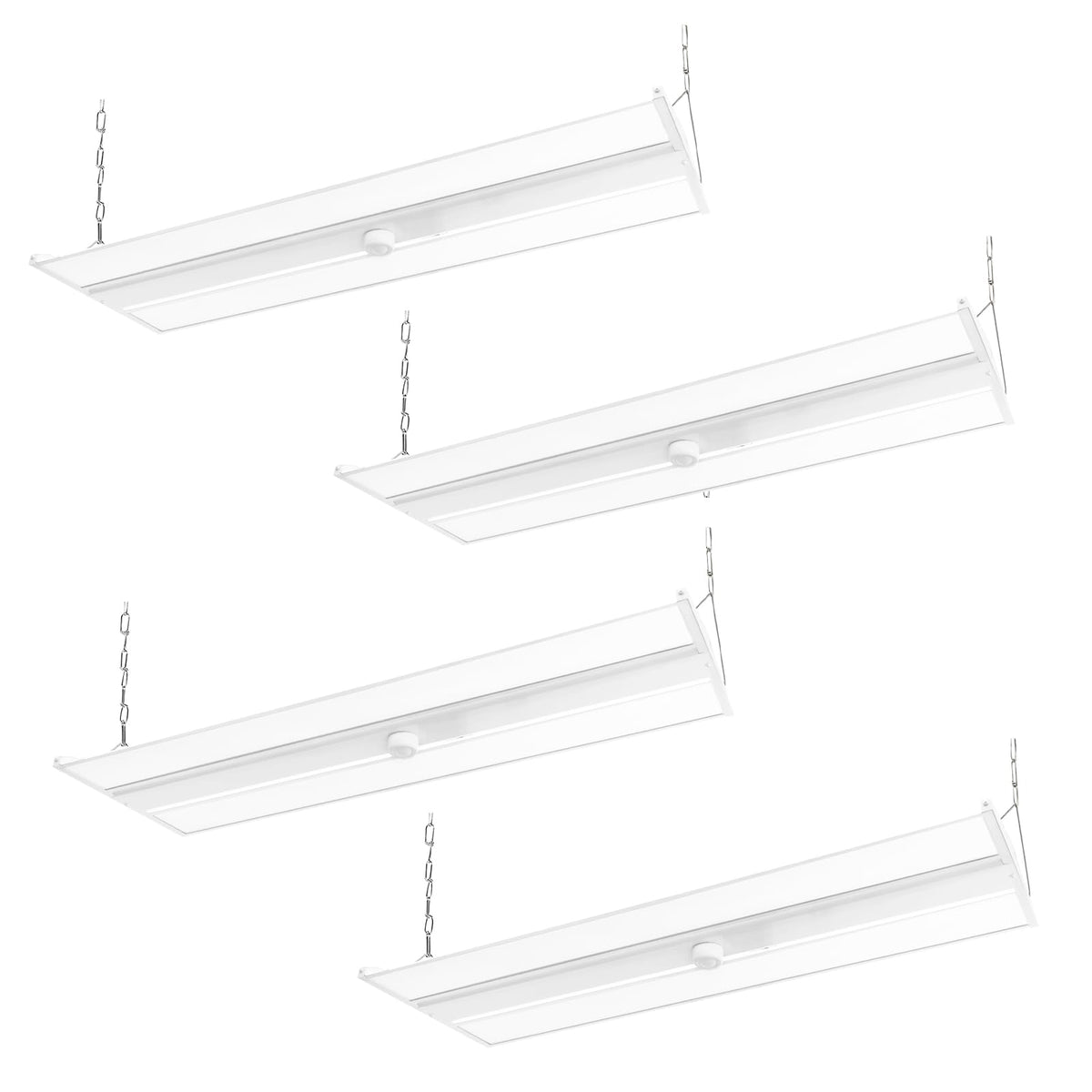 2FT LED Linear High Bay Fixture with Motion Sensor, 155W LED Shop Light, 20,925lm 135LM/W, 120-277V, 5000K Daylight Linear Hanging Light, UL Listed - 4PK
