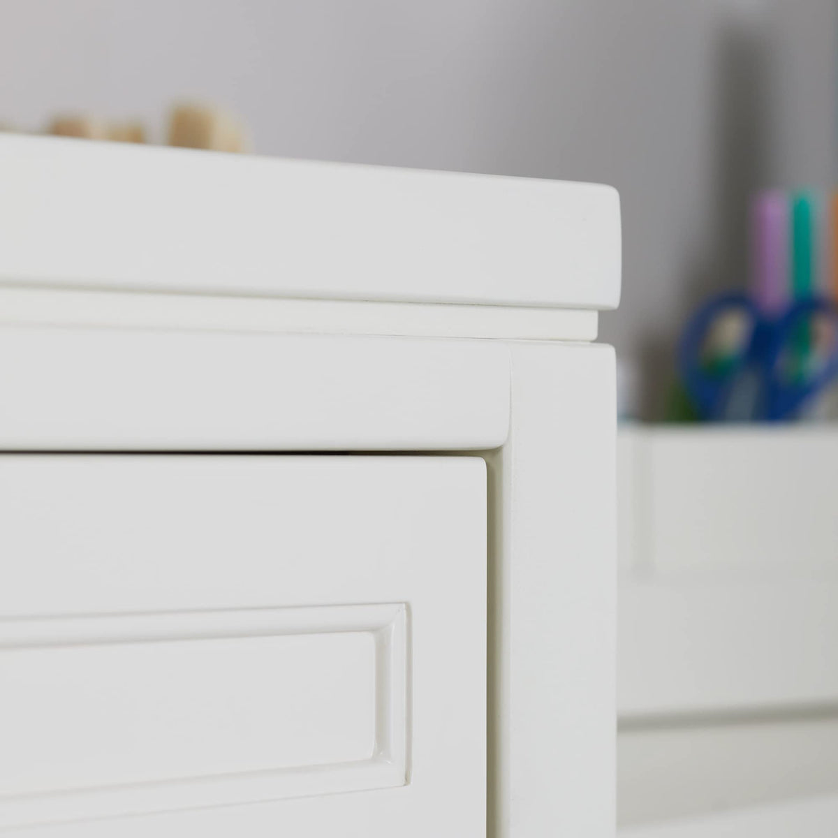 Martha Stewart Crafting Kids' Artwork Storage - Linen White: Wooden Art Supply Storage Cabinet with Drawers, Crafting Organization for Paper and Tools