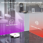 Bagotte Robot Vacuum and Mop Combo, 6000Pa LiDAR Navigation Robotic Vacuum with Mapping, Self-Emptying Station for 90 Days Hands-Free Cleaning, Wi-Fi/App/Voice Control, for Carpets&Hard Floors