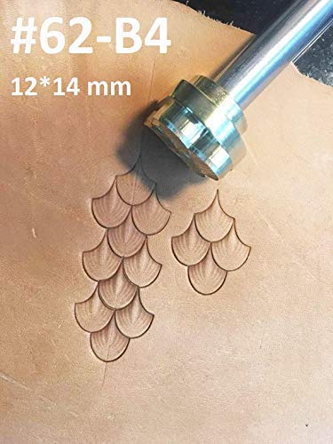 DandS ltd Leather Stamp Tool Set, Dragon Scale, Professional Steel Craft Tool for Leatherworking, Embossing, Carving & Stamping Leather Projects, Belts & DIY Projects Compatible with Mallet #62Set