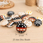 Lamp Work Handmade Glass Beads | 25mm Disc Beads | 8” Strands | Colorful Glass Beads for Jewelry Making | DIY Crafts & Beading Projects (20, Strands)
