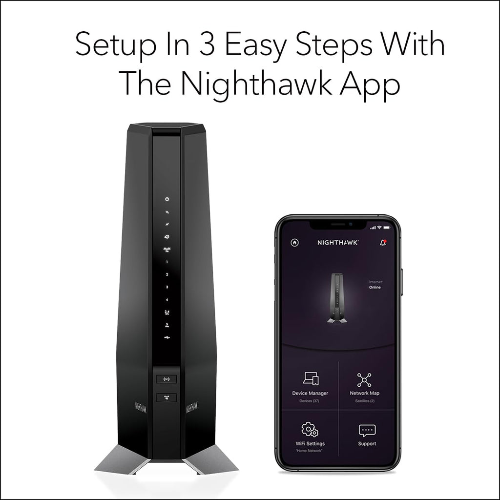NETGEAR Nighthawk DOCSIS 3.1 Modem Router Combo CAX80, WiFi 6, 6 Gbps