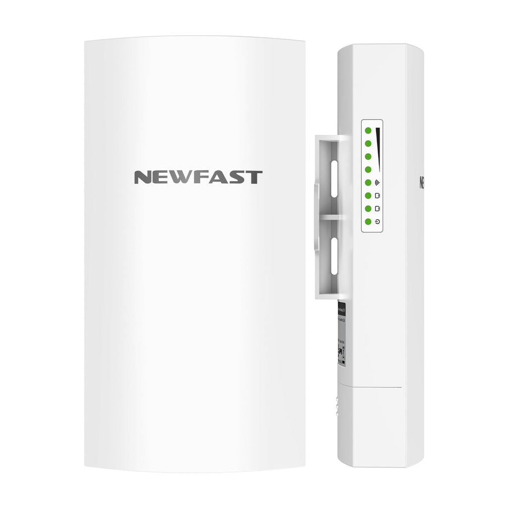 NEWFAST Bridge Point to Point Outdoor B912, 5.8G 3Km Long Range Wi-Fi Bridge IP65 Outdoor Access Point, 300Mbps Wireless Bridge for Extend Network to Barn and Surveillance Range, 2 PCS