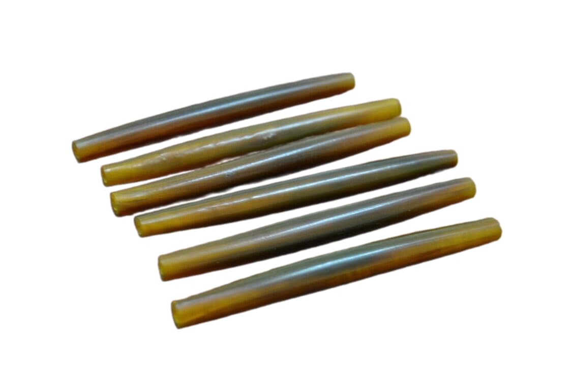 100 Pcs Amber Horn Tube Hair Pipe Choker Beads 4" Jewelry Crafting Art Beads Charms for Handmade Friendship Jewelry Bracelet Necklace DIY Crafts Beading Supplies Jewelry Making