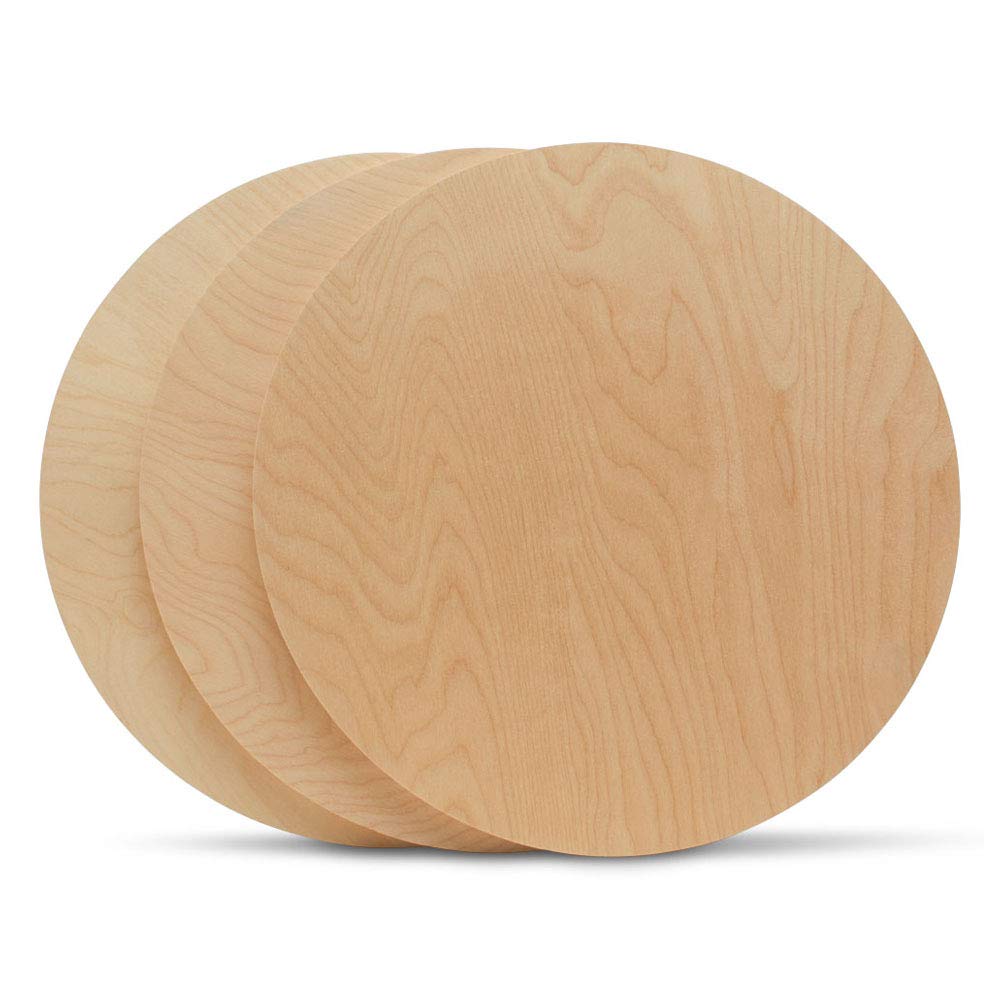 Wood Circles 20 inch 1/2 inch Thick, Unfinished Birch Plaques, Pack of 5 Wooden Circles for Crafts and Blank Sign Rounds, by Woodpeckers