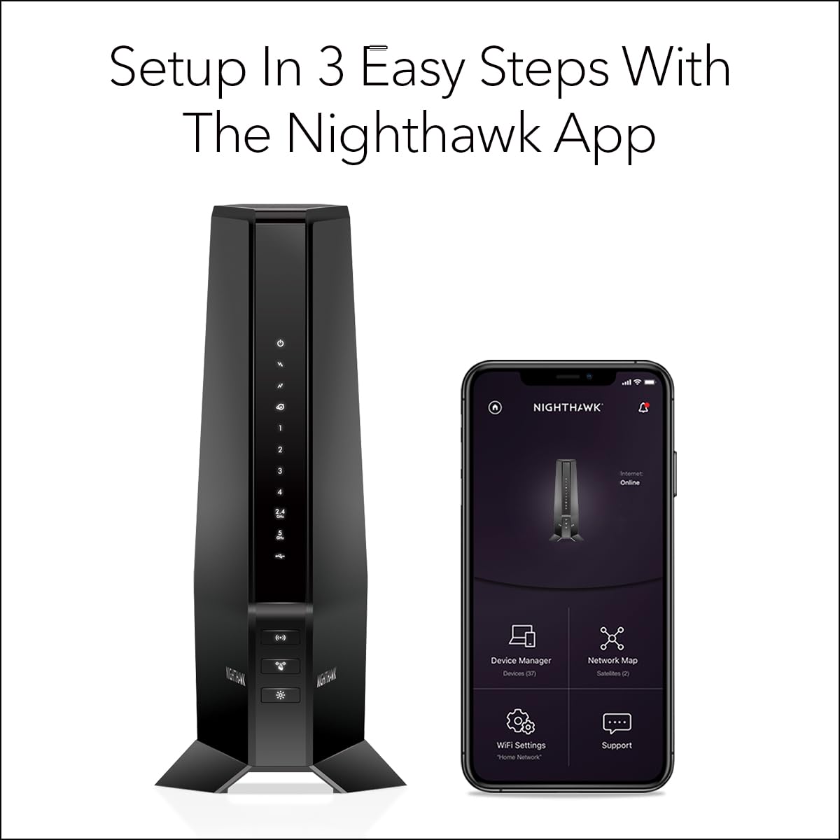 NETGEAR Nighthawk DOCSIS 3.1 Modem Router Combo CAX30, WiFi 6, 2.7 Gbps